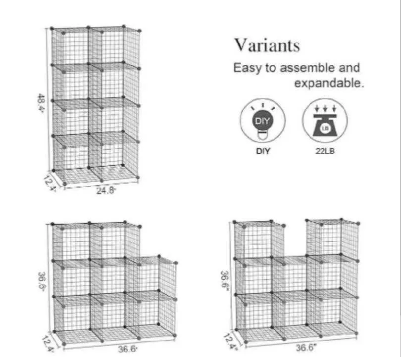 C&AHOME Wire Storage Cubes - 8 Cube Organizer image indicator(7)