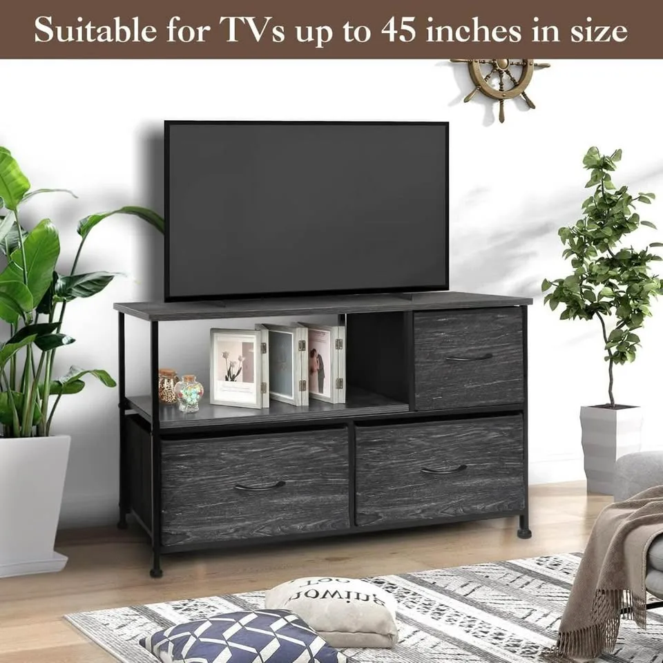 YCHF TV Stand with Fabric Drawers - Fits 45" TV image indicator(4)