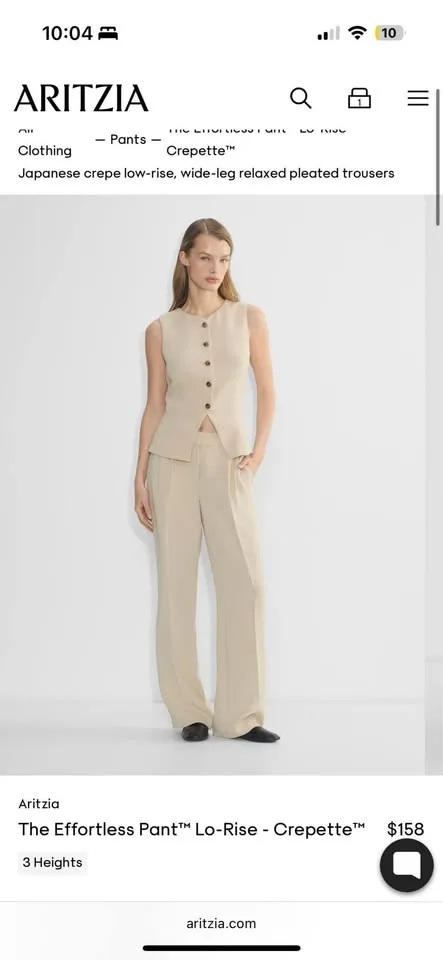 Aritzia Effortless Pants Low Rise Size 6 NWT image indicator(4)