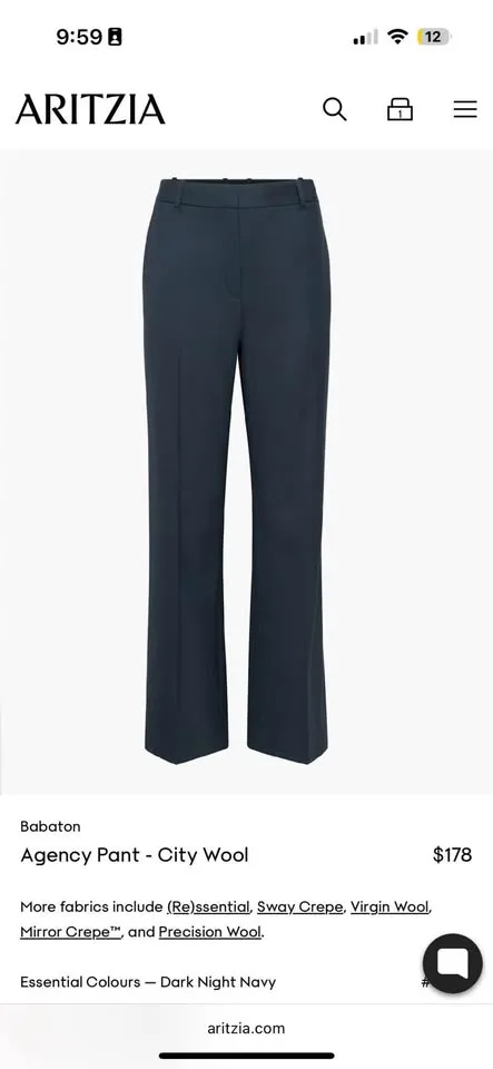 Aritzia Agency Pants - City Wool Size 0, 4, 6 NWT image indicator(5)