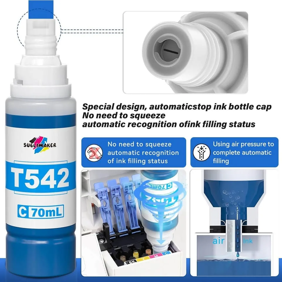 T542 Ink Refill Bottles (Set of 5) - Epson EcoTank/Workforce image indicator(5)