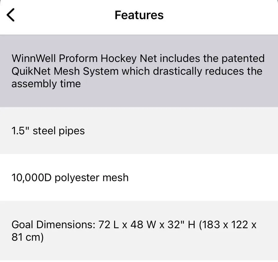 *NEW IN BOX* 72" Proform Hockey Net W/ Skateguard image indicator(2)