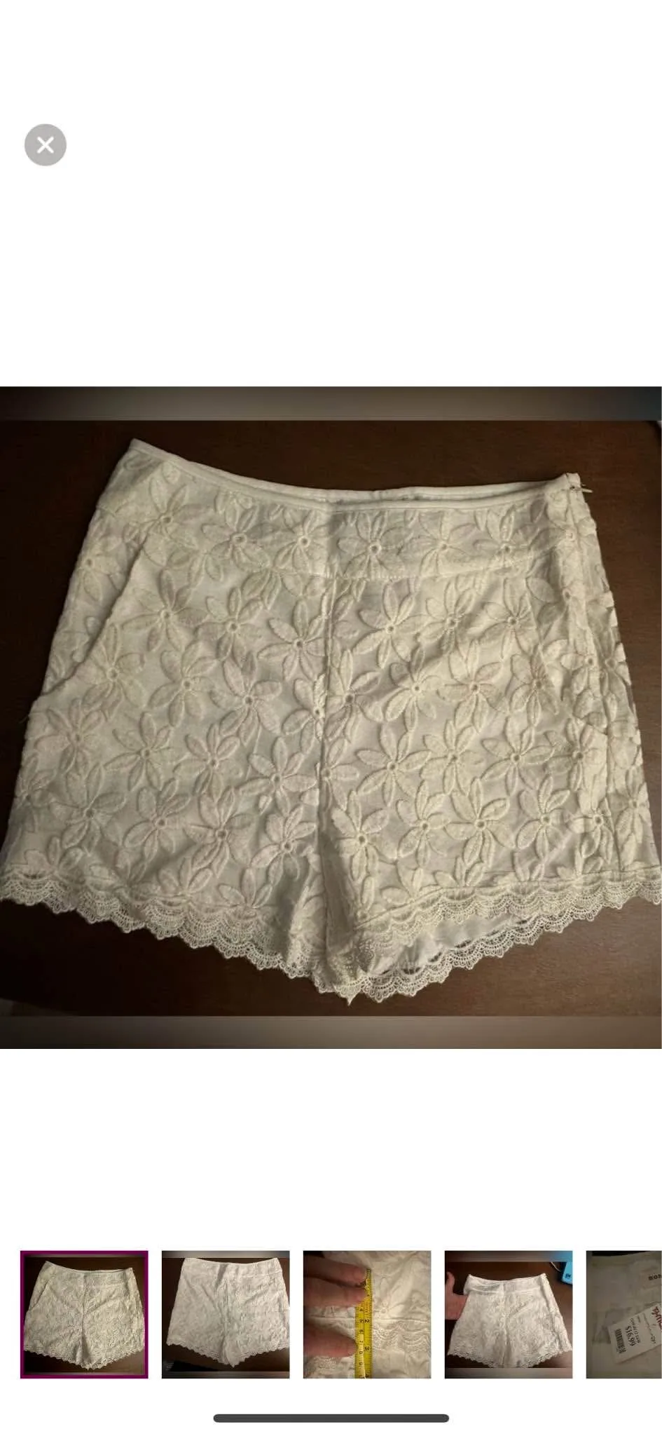 Floral lace shorts thumbnail