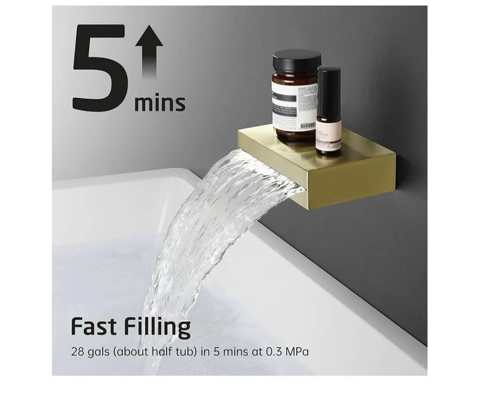 KES Brushed Gold Shower System with Tub Spout image indicator(4)