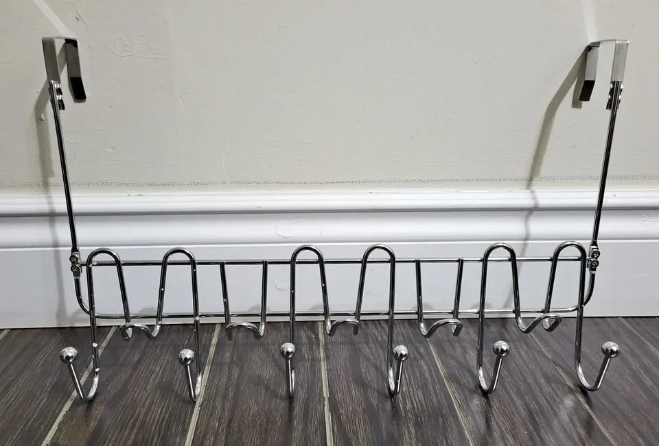 Over-the-Door Metal Hook Rack – 6 Hooks Organizer thumbnail