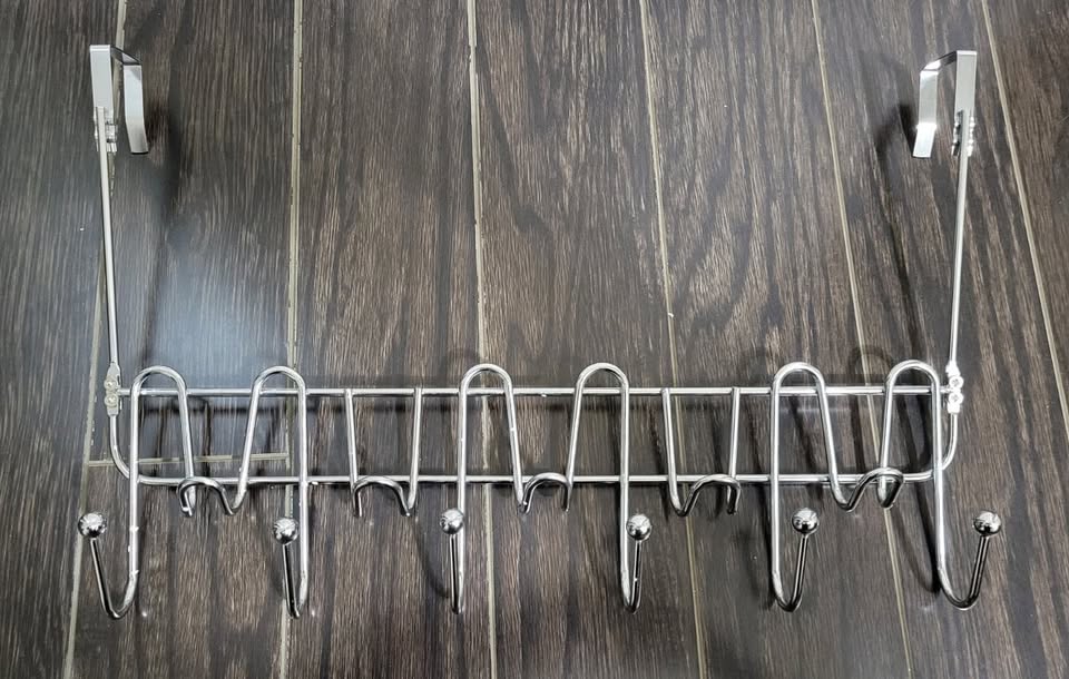 Over-the-Door Metal Hook Rack – 6 Hooks Organizer - photo 2