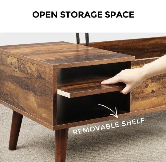 Lift Top Coffee Table with Storage - photo 2