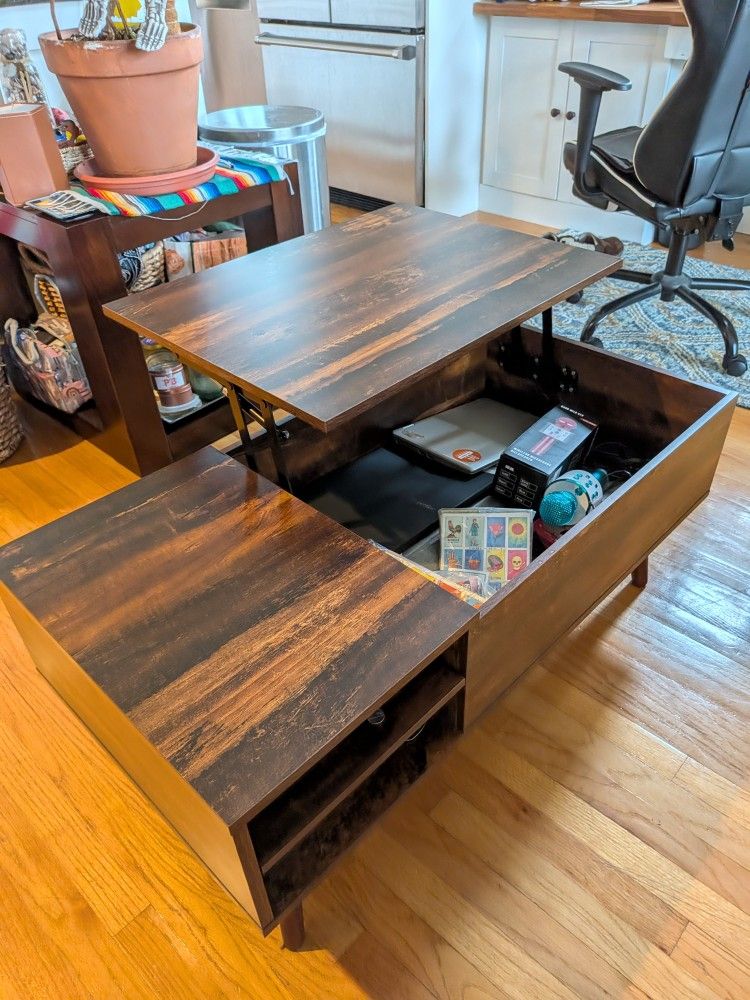 Lift Top Coffee Table with Storage - photo 5
