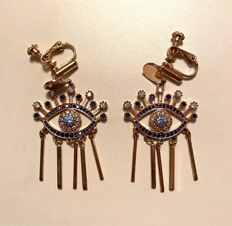 Eyes shaped clip on earrings thumbnail
