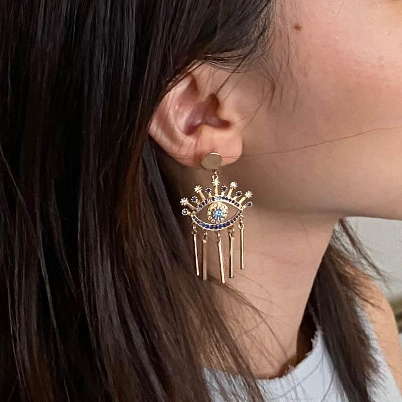 Eyes shaped clip on earrings - photo 2