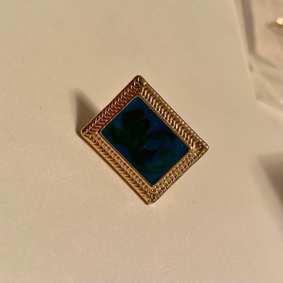 Square shaped clip on earrings (only one)