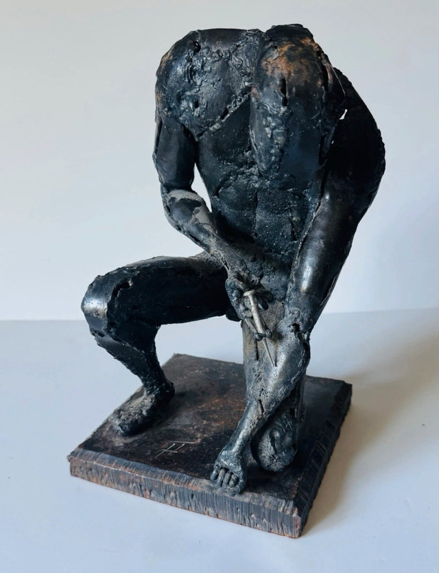 Bronze Sculpture Injecting Needle “H” Signed