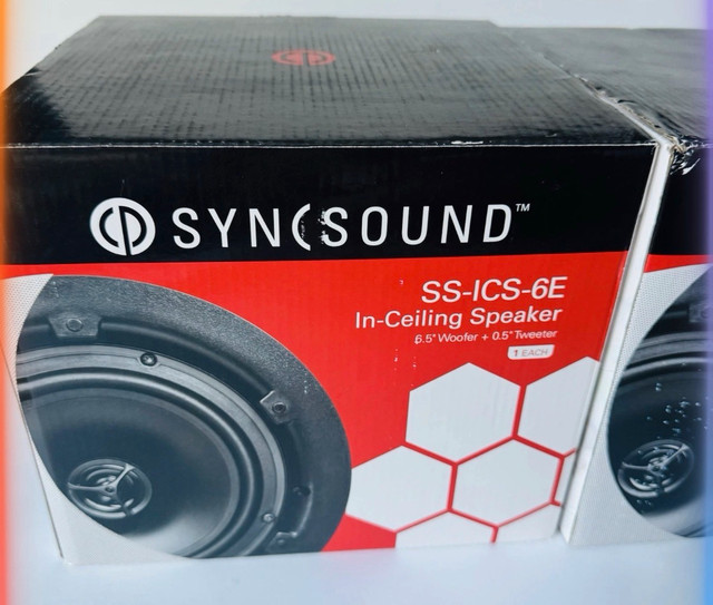 SyncSound In-Ceiling Speakers - 6.5" 80W - Set of Two