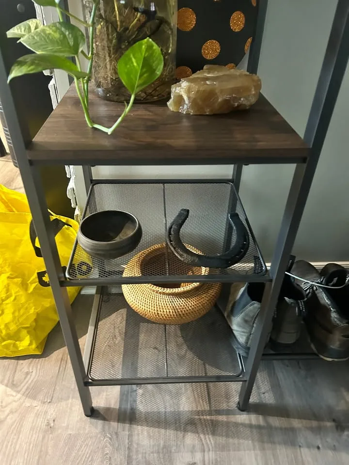 MODERN Metal Garment Rack with Shelves image indicator(3)