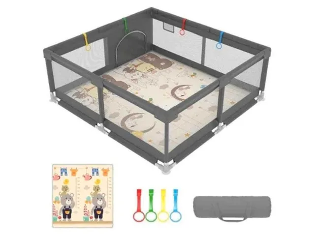 Playpen With Mat 70x59x25.6 Inch Play thumbnail