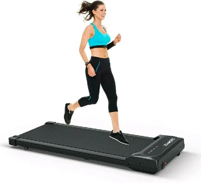 Under Desk Treadmill with LCD Monitor 240lbs Black thumbnail
