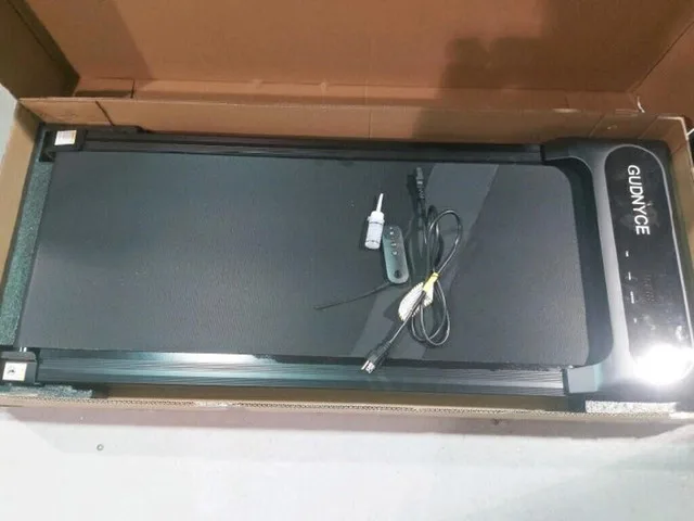 Under Desk Treadmill with LCD Monitor 240lbs Black image indicator(2)