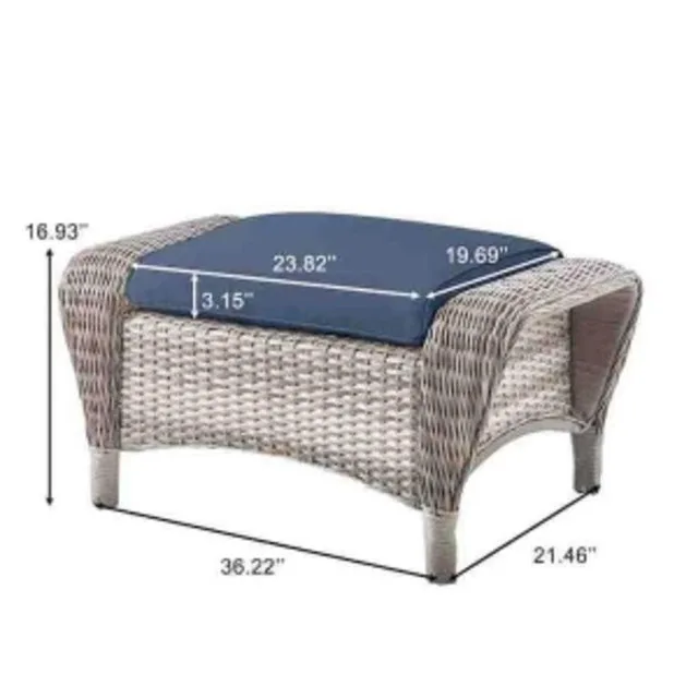 Hampton Bay Beacon Park Gray Wicker Outdoor Pa image indicator(2)