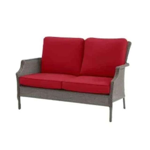 Grayson Ash Gray Wicker Outdoor Patio Loveseat thumbnail