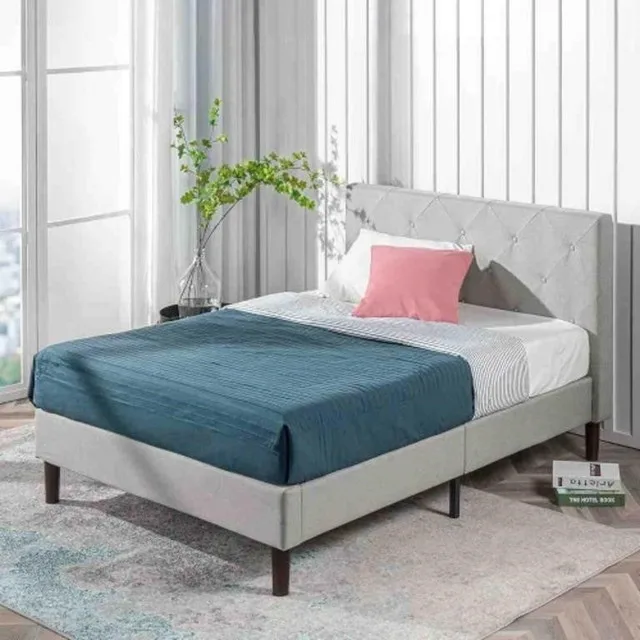 Bed in Sage Grey, King - Zinus FDPB-LG-K thumbnail