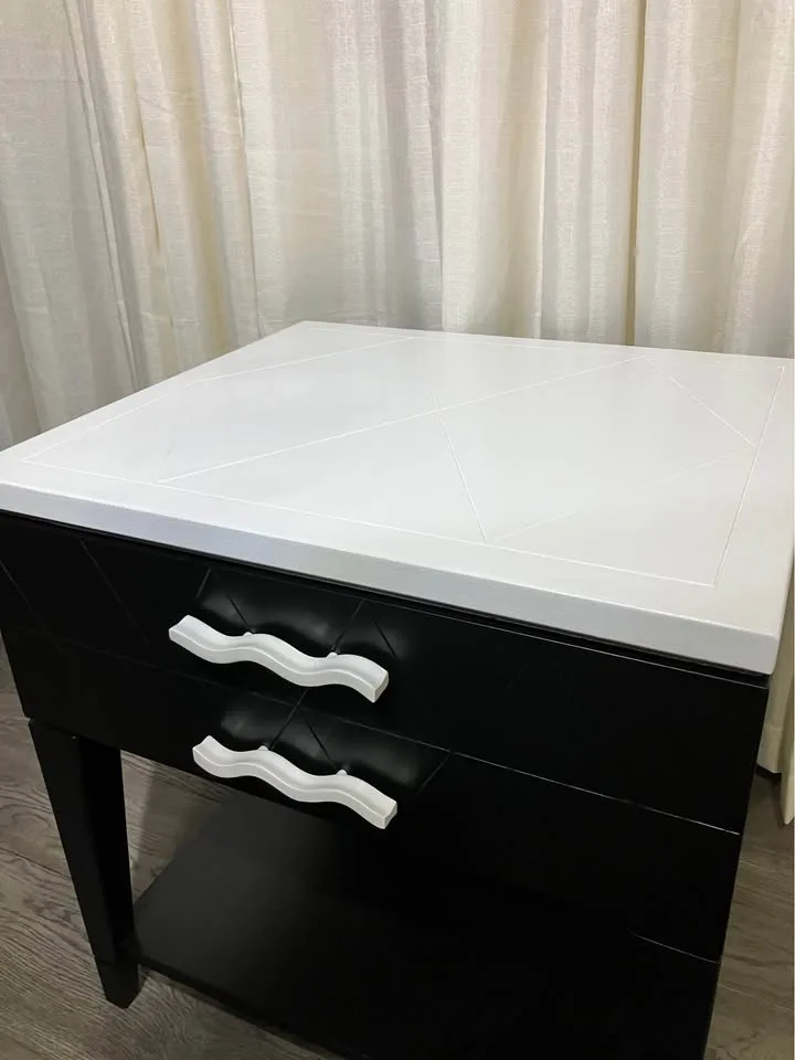 Stunning Refurbished Nightstand - Tricorn Black & White image indicator(4)