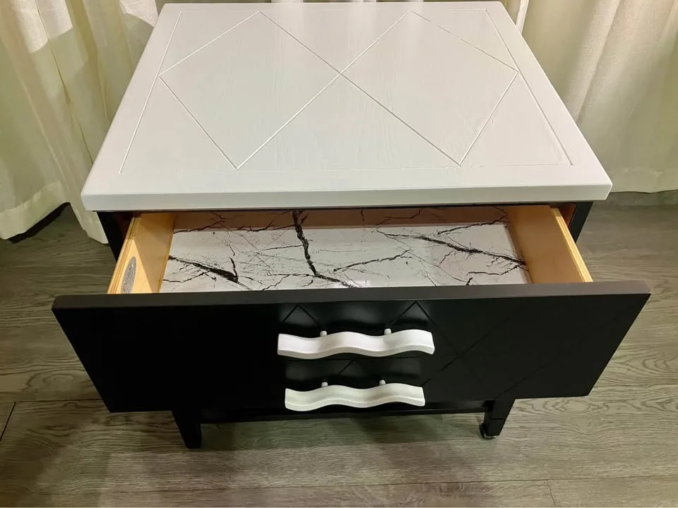 Stunning Refurbished Nightstand - Tricorn Black & White image indicator(5)