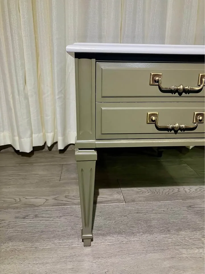Coffee & Cream Nightstand/Table- Professionally Refurbished ! image indicator(2)