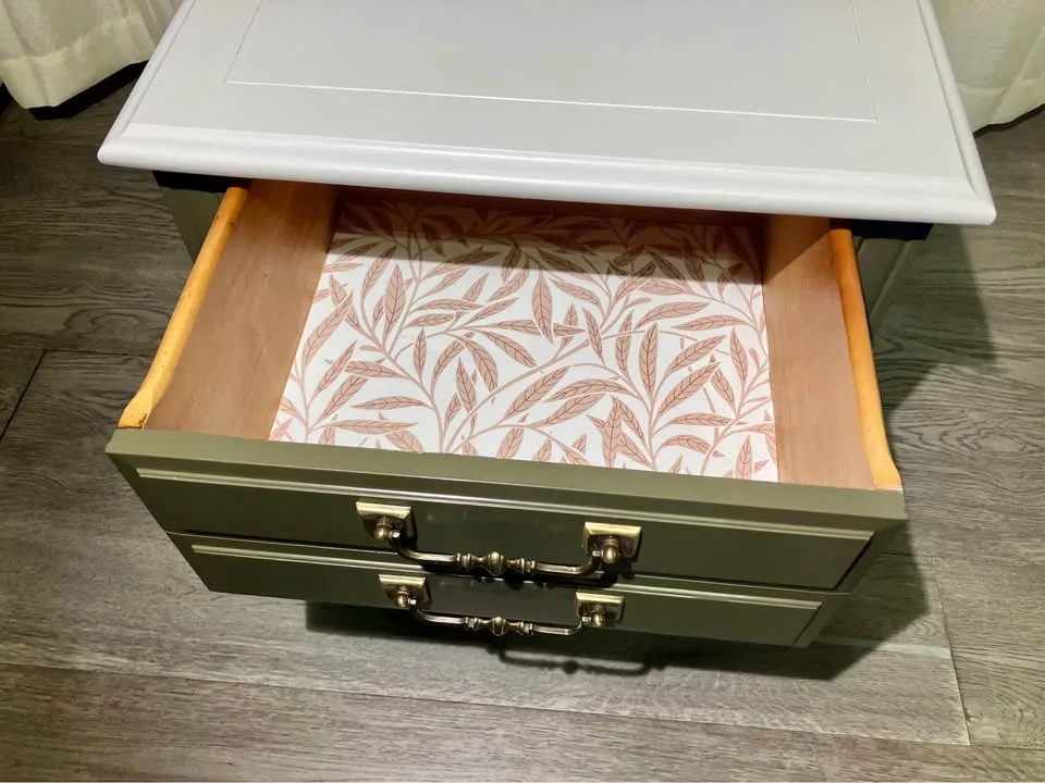 Coffee & Cream Nightstand/Table- Professionally Refurbished ! image indicator(7)