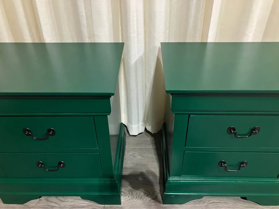 Restored Green Nightstands - Black Hardware image indicator(3)