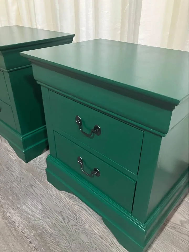 Restored Green Nightstands - Black Hardware image indicator(5)