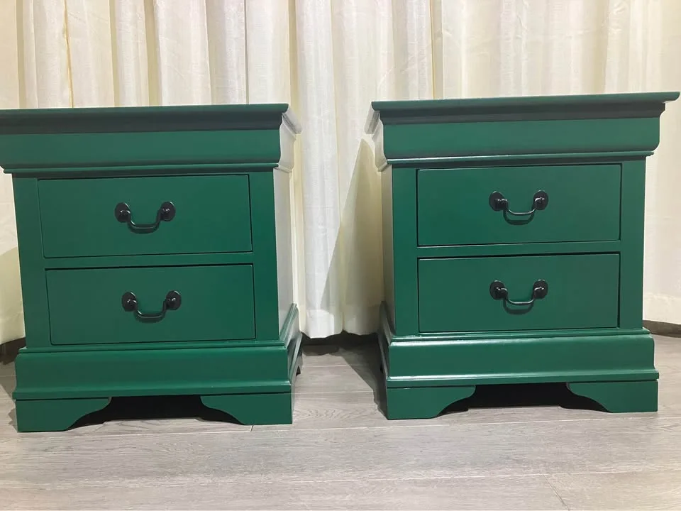 Restored Green Nightstands - Black Hardware image indicator(6)