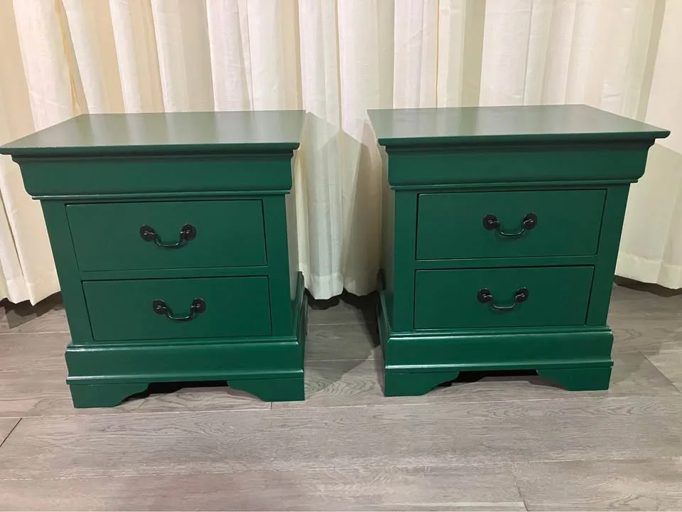 Restored Green Nightstands - Black Hardware image indicator(7)