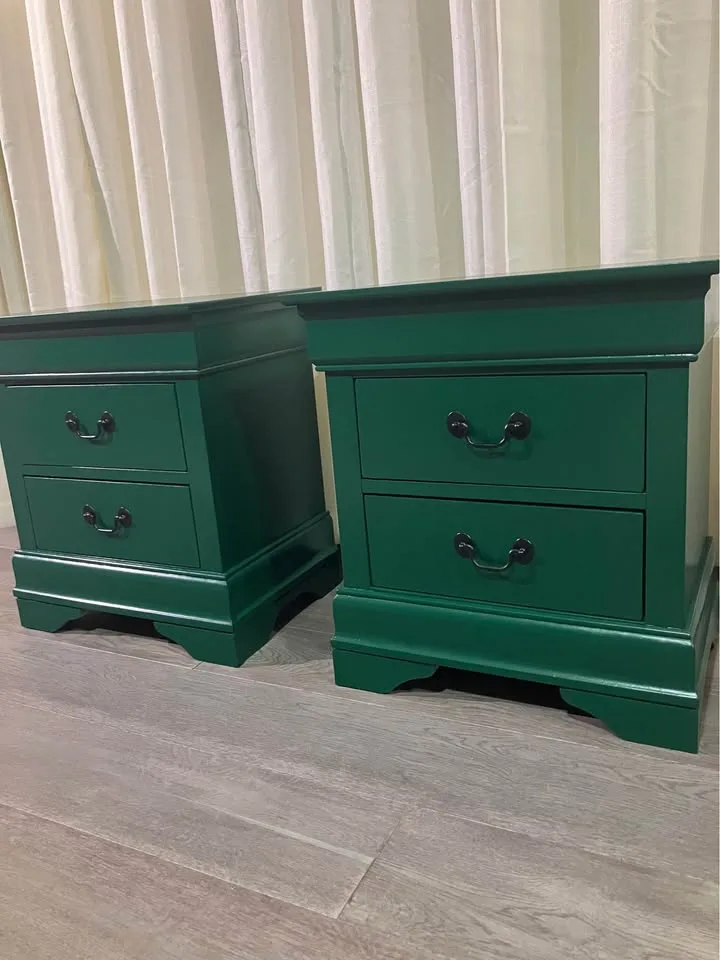 Restored Green Nightstands - Black Hardware image indicator(8)