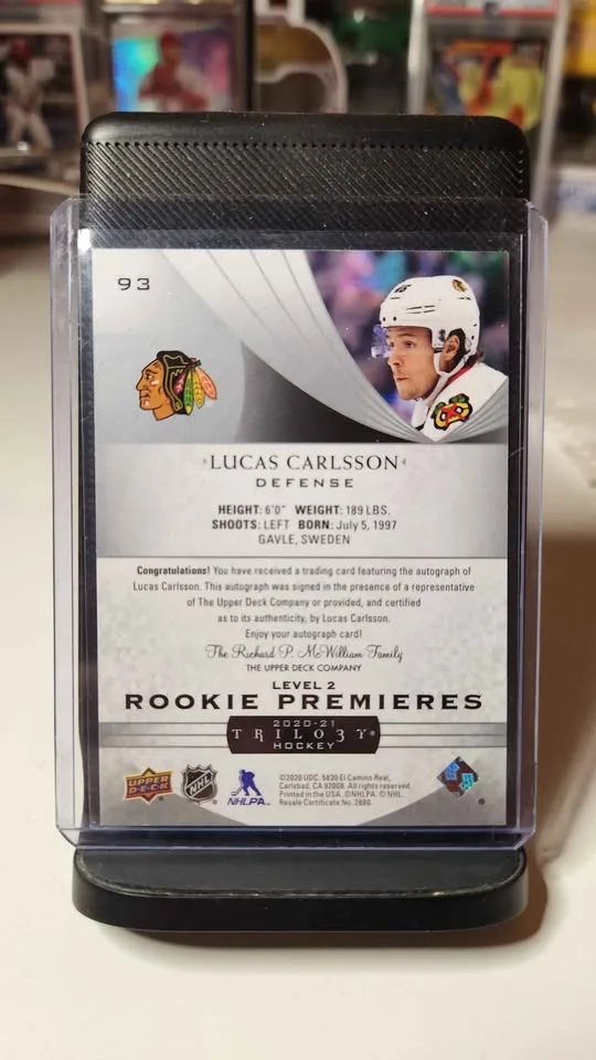 2020-21 Trilogy Lucas Carlsson Auto #095/199 ✍️🏒 image indicator(2)