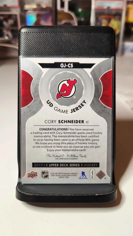 2017-18 Upper Deck Game Jersey Cory Schneider (GJ-CS) 🏒 image indicator(2)