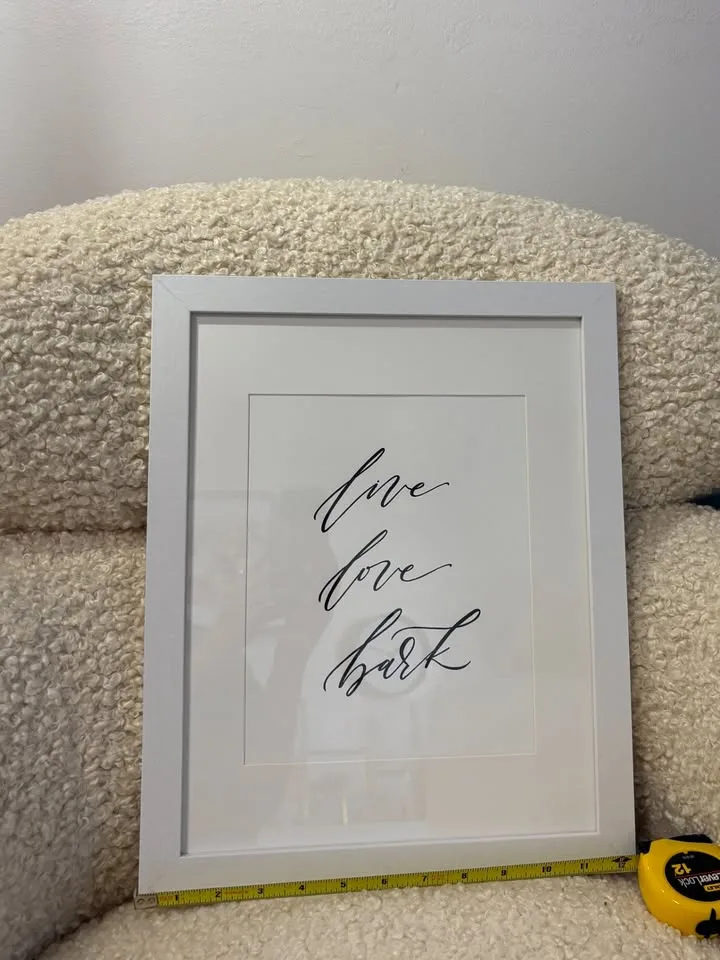 Live Love Bark Calligraphy Framed image indicator(2)