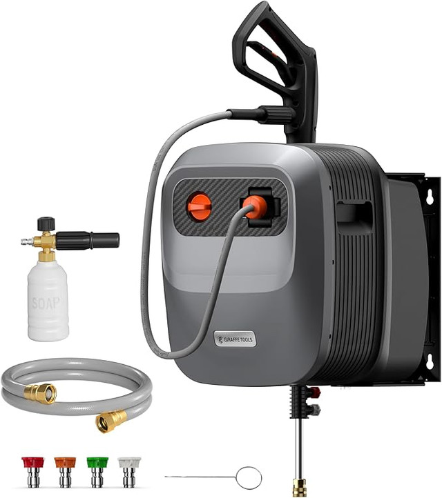 Giraffe Tools Grandfalls Retractable Pressure Washer