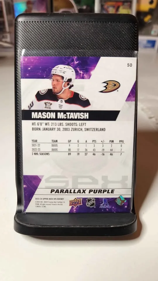 2023-24 SPx Mason McTavish Parallax Purple #114/149 💜🏒 image indicator(2)