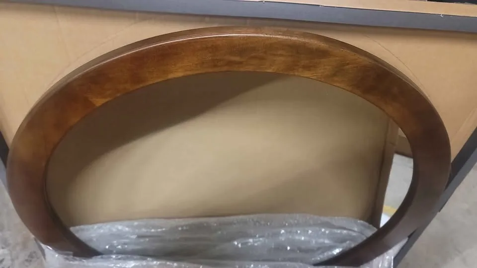 Round Mirror 36 Inch,Wood Rustic Bathroom Tempered Wall Mirror image indicator(6)