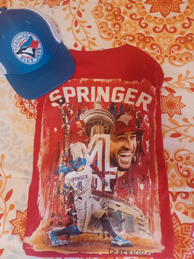 George Springer Blue Jays t-shirt and hat