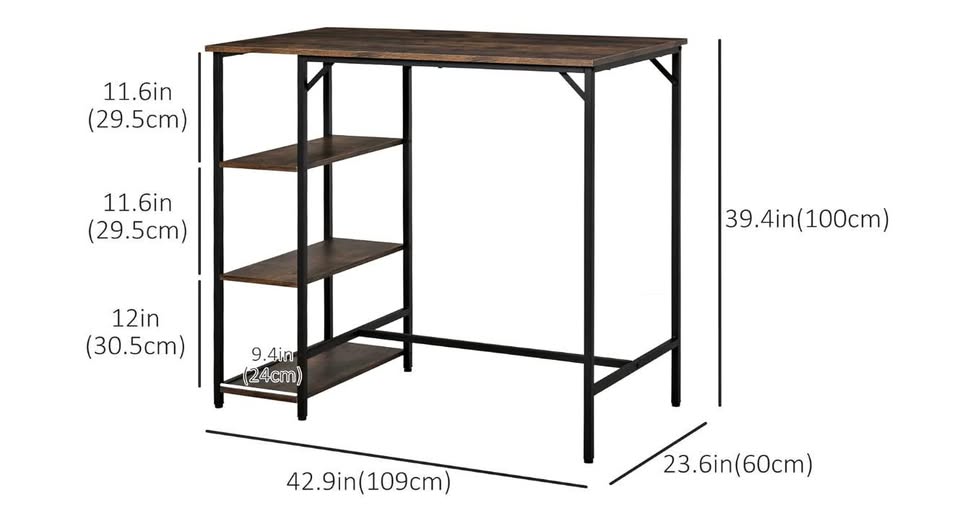 Bar Height Dining Table - Rustic Industrial Style