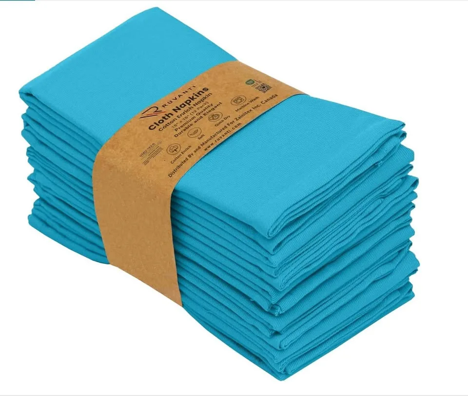 Table Dinner Napkins - Cloth Napkins Set of 12 - 18x18 inch image indicator(2)