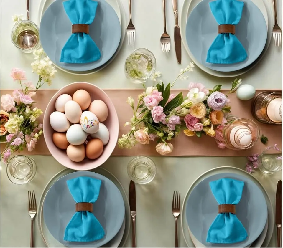 Table Dinner Napkins - Cloth Napkins Set of 12 - 18x18 inch image indicator(3)