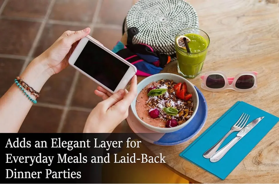 Table Dinner Napkins - Cloth Napkins Set of 12 - 18x18 inch image indicator(9)