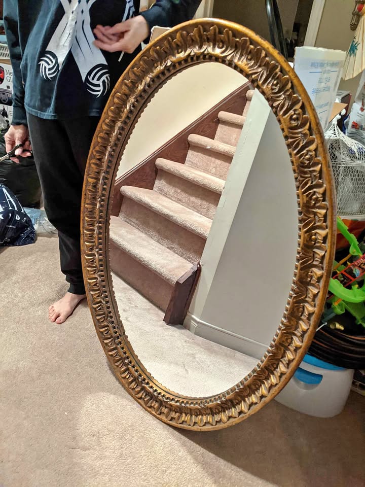 Oval Antique-Style Mirror