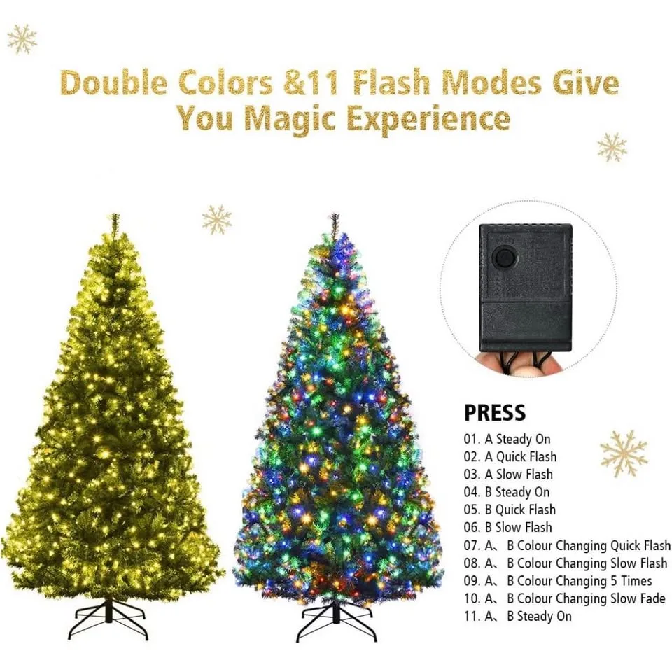 7ft Pre-Lit Christmas Tree, 500 LED Lights, 1570 PvC image indicator(3)