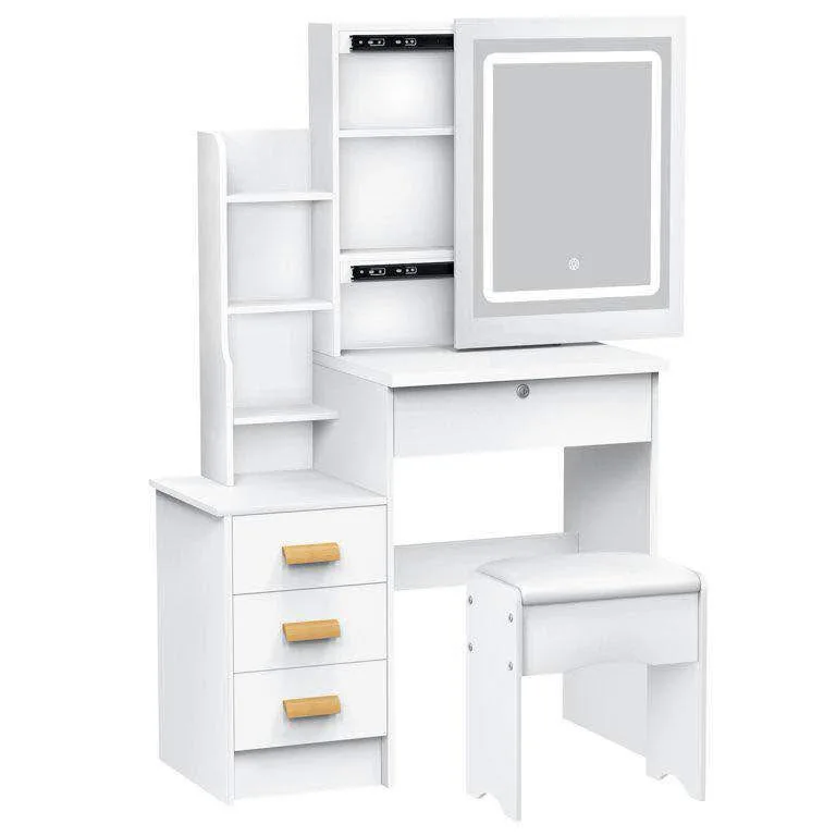 Makeup Vanity Desk with Mirror and LED Lights image indicator(5)