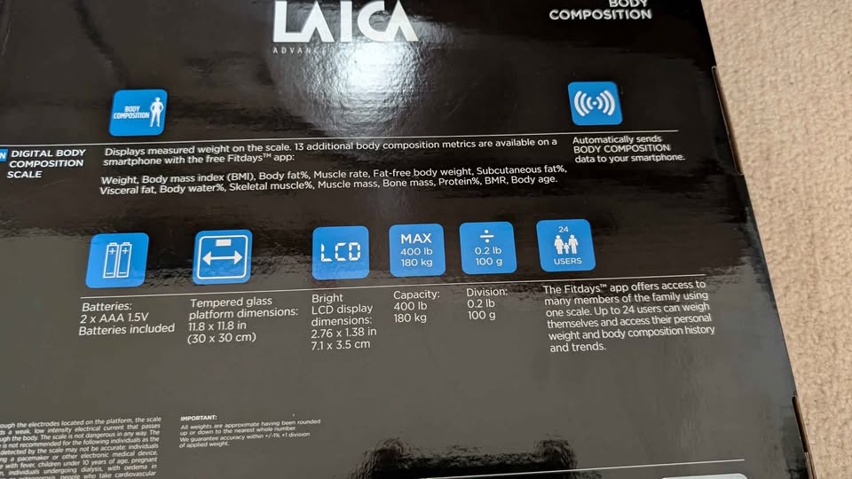 Laica Smart Body Weighing Scale - Brand new sealed - photo 3