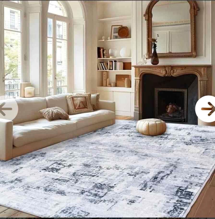 Brand new 9x12 Dolic Area Rug, Large Washable Rugs Grey