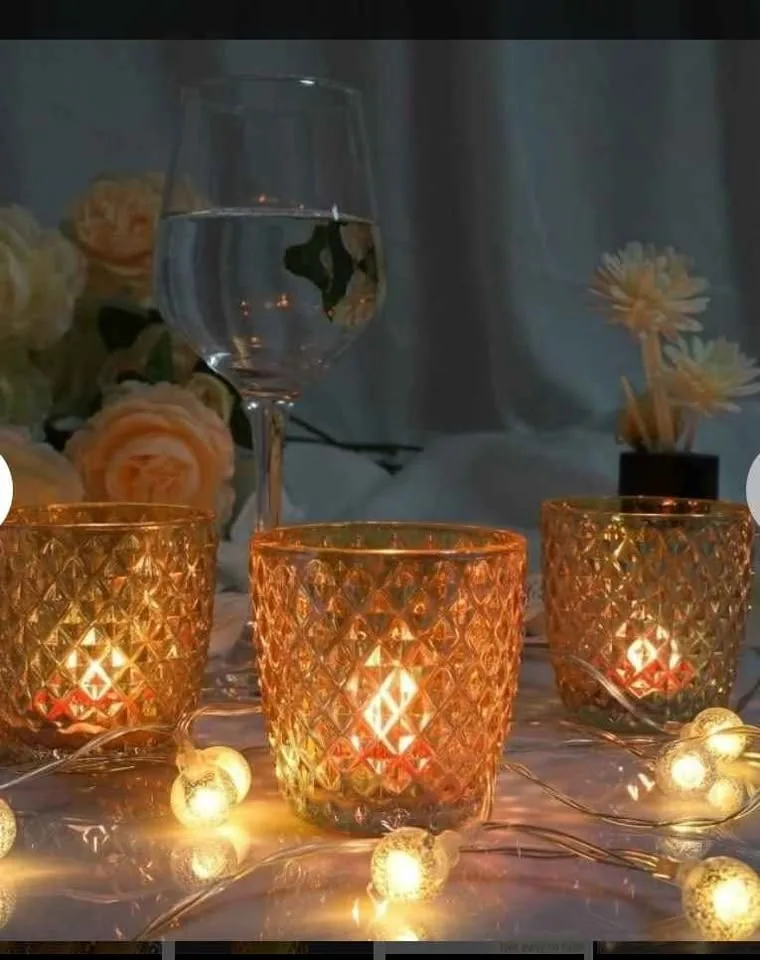 Pack Of 11 Colorful Gold Votive Candle Holders -Brand new in box image indicator(4)